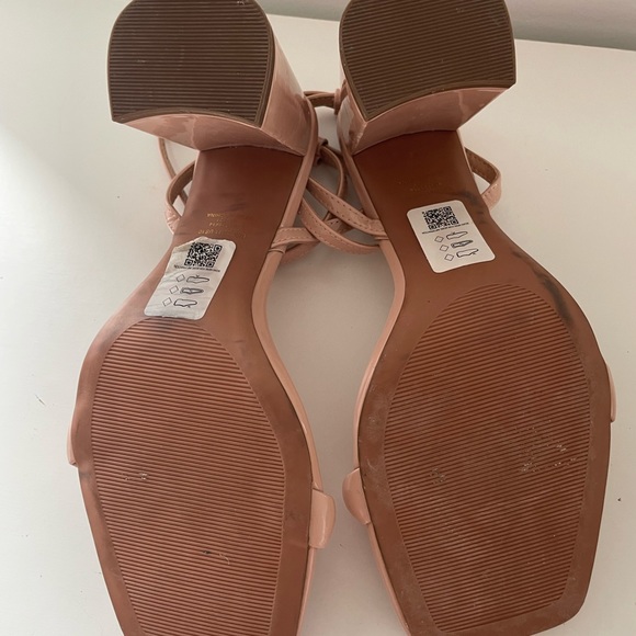 ASOS DESIGN Neva barely there heeled sandals in beige Size 10 - Picture 8 of 10